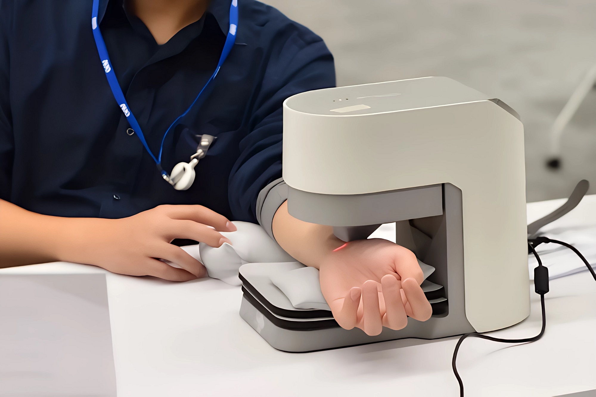VR彩票耘康中醫(yī)數(shù)位化檢測解決方案之脈象檢測系統(tǒng)採用高靈敏多點式壓力感測器，可真實還原「寸、關、尺」三部脈象量測結果