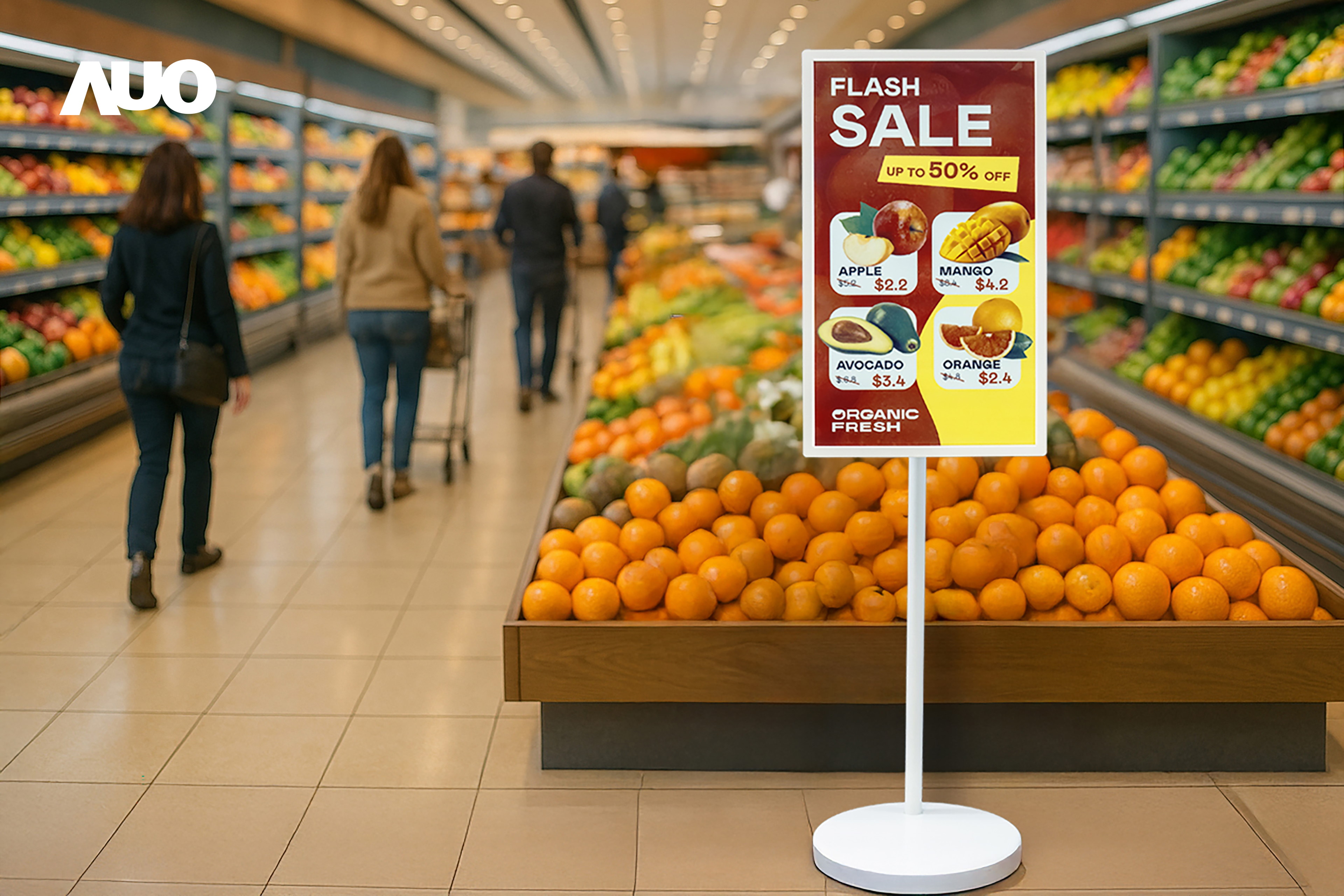 達擎首亮相低功耗、全彩的〝aecoPost電子紙解決方案〞，僅在更新畫面時需要微量的電力驅動，無需布建電線的便捷設計，使其可靈活應用、隨意置放，并可透過云端或行動裝置app，輕松管理及排程廣告內容，晉升店頭營銷利器。